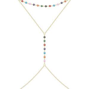 🆕 Women Gold Christmas Body Chain Trendy Stocking Stuffers Layered Waist Beads